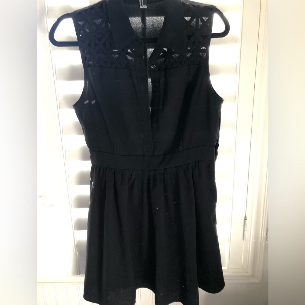 Collar Neck Black Keyhole Mini Dress by Forever 21.